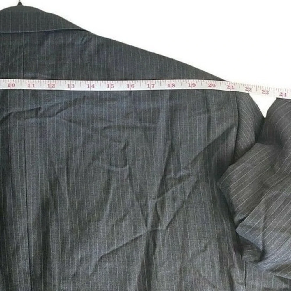 Lauren Ralph Lauren Mens 50R Grey Pinstripe‎ 100% Wool 2-Button Blazer Jacket